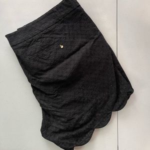 Textured black Crown & Ivy scalloped shorts...size 20w